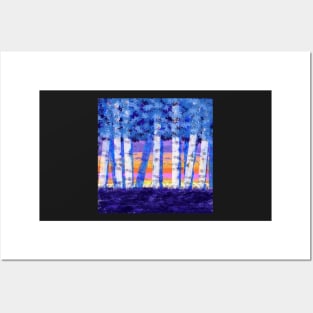 SUNRISE BIRCHES Posters and Art
